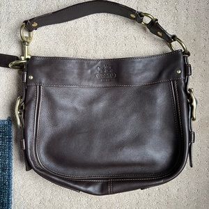 Dark brown leather Zoe Coach shoulder bag